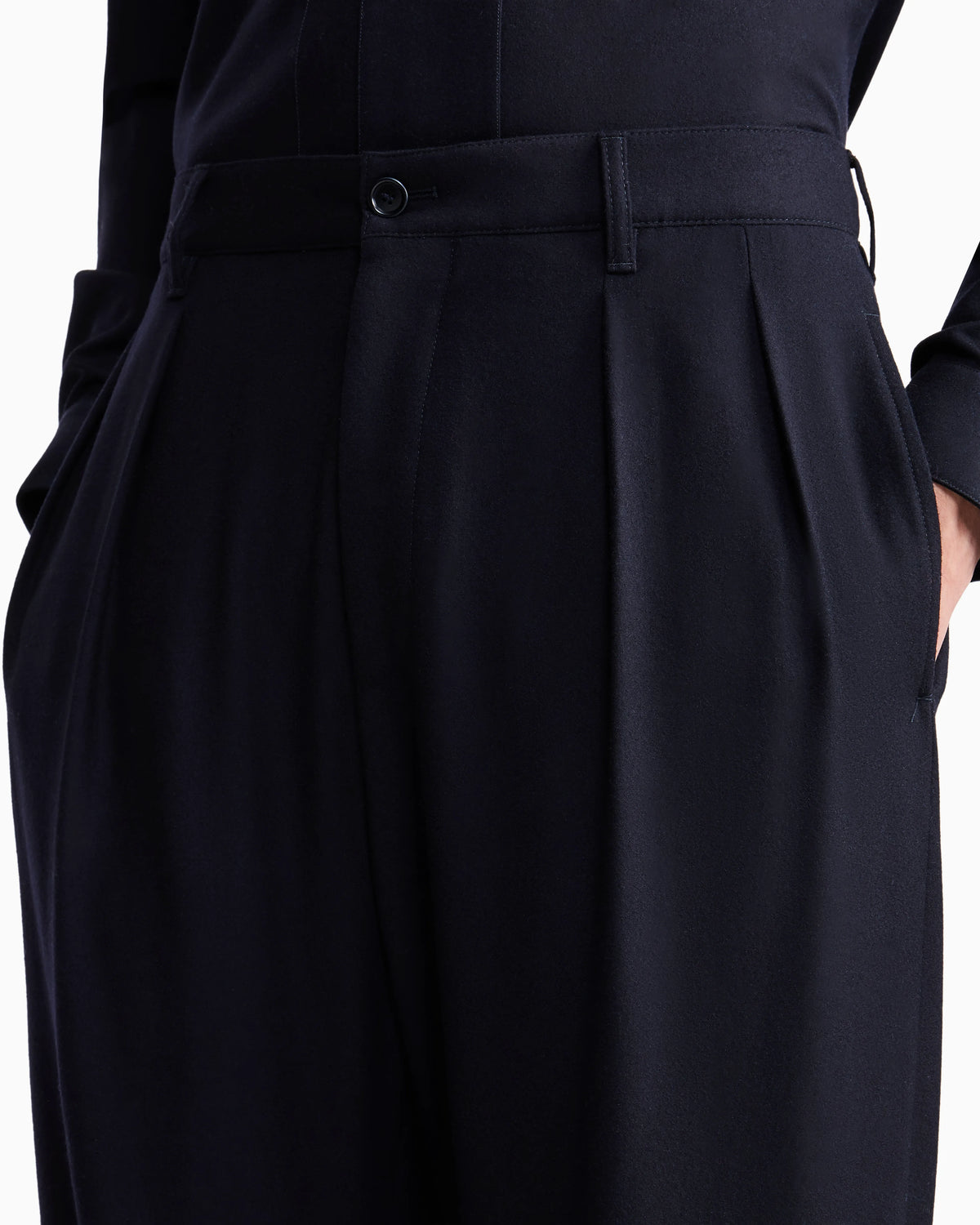 Giorgio Armani for Alanui pure virgin wool double-pleat trousers