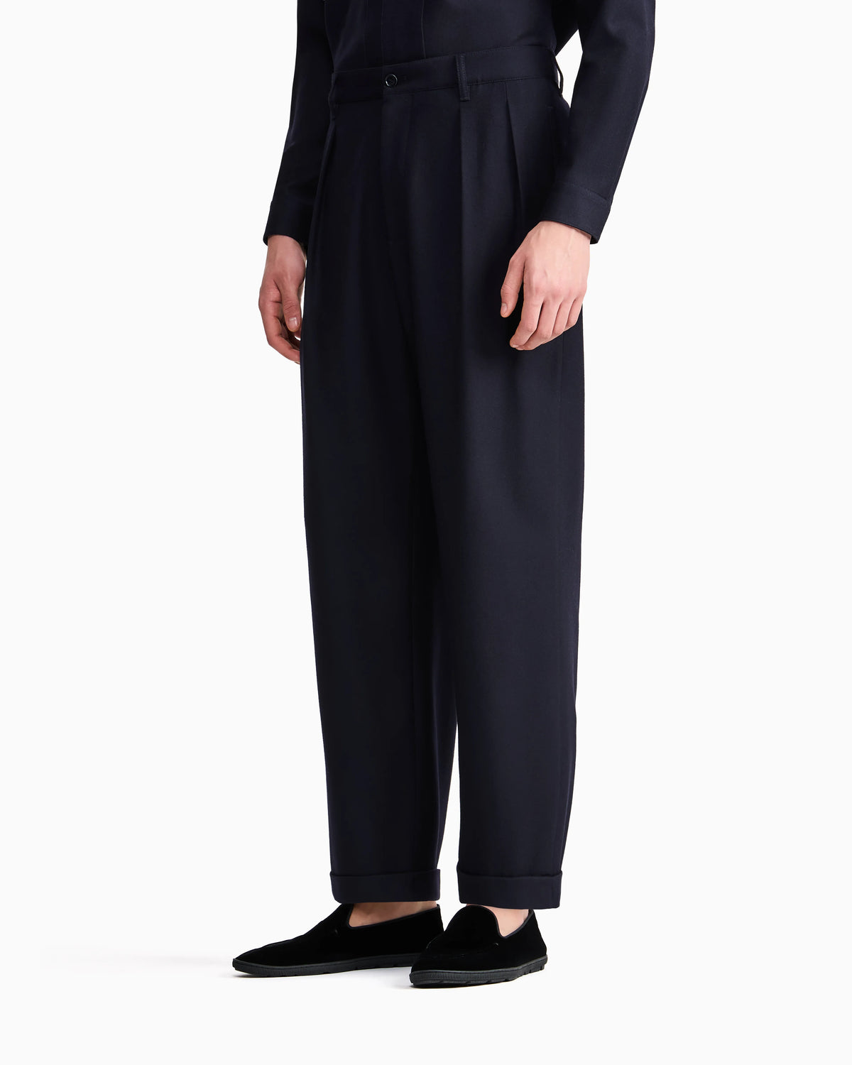 Giorgio Armani for Alanui pure virgin wool double-pleat trousers