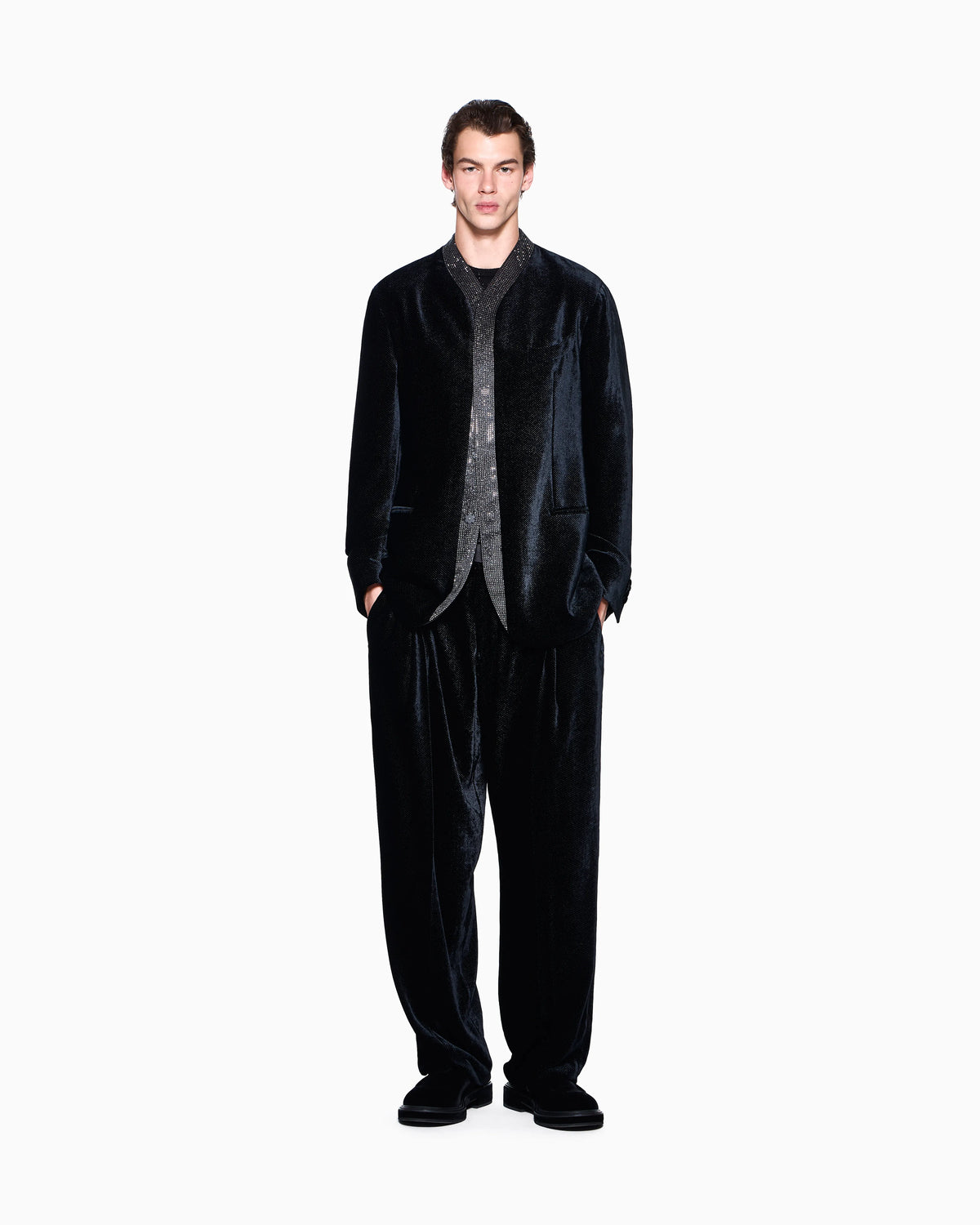 Blazer Giorgio's regular fit dotted silk blend velvet