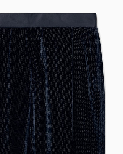 Oversized trousers Giorgio's in dotted smooth velvet