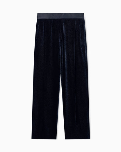 Oversized trousers Giorgio's in dotted smooth velvet