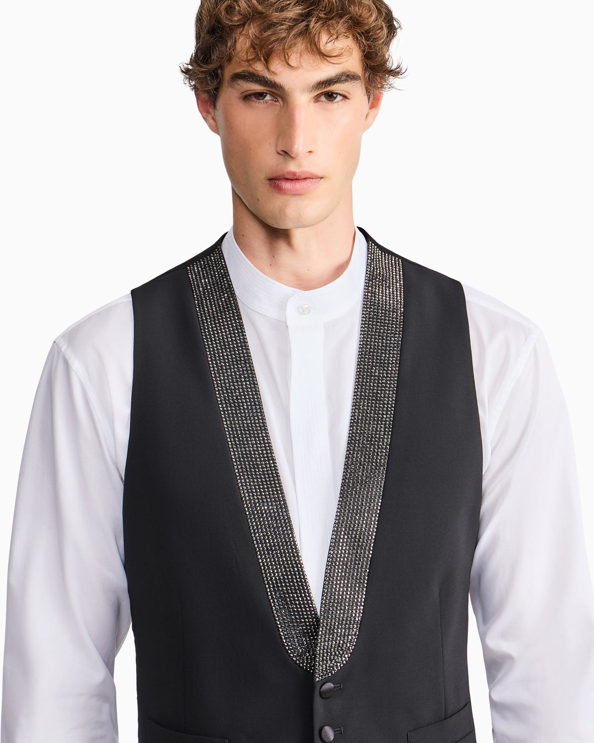 Waistcoat Giorgio's regular fit in pure virgin wool crepe