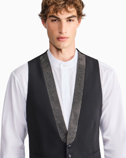 Waistcoat Giorgio's regular fit in pure virgin wool crepe