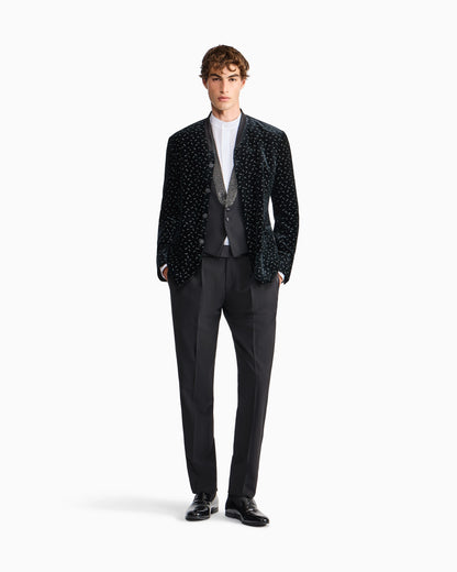 Waistcoat Giorgio's regular fit in pure virgin wool crepe