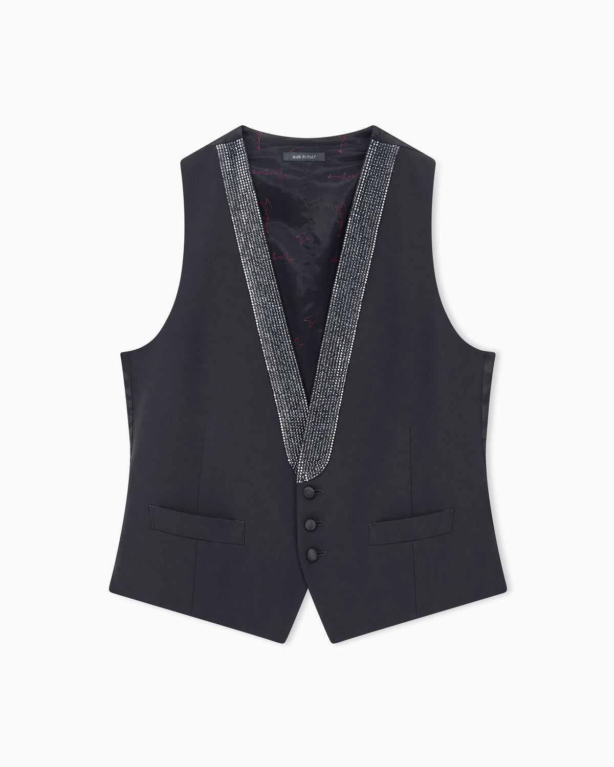 Waistcoat Giorgio's regular fit in pure virgin wool crepe