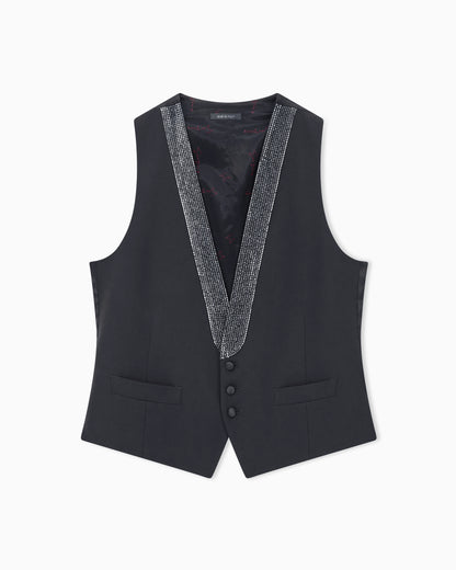 Waistcoat Giorgio's regular fit in pure virgin wool crepe
