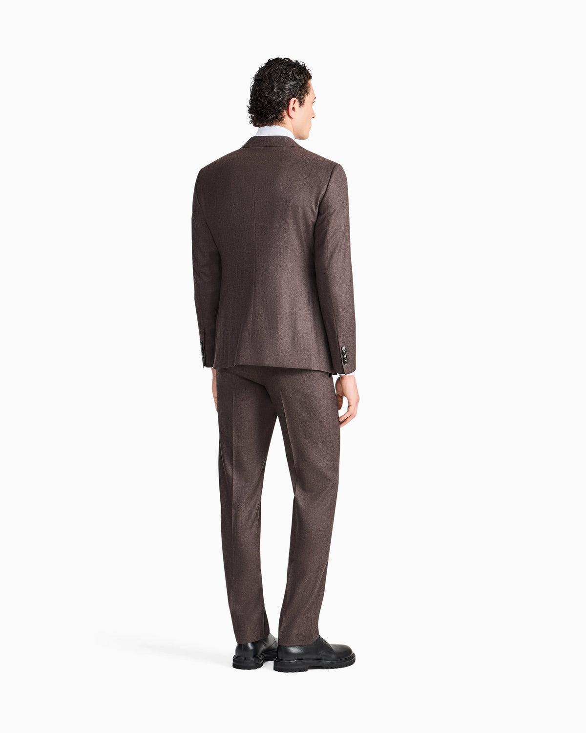 Slim-fit suit Soho in virgin wool flannel with peak lapels