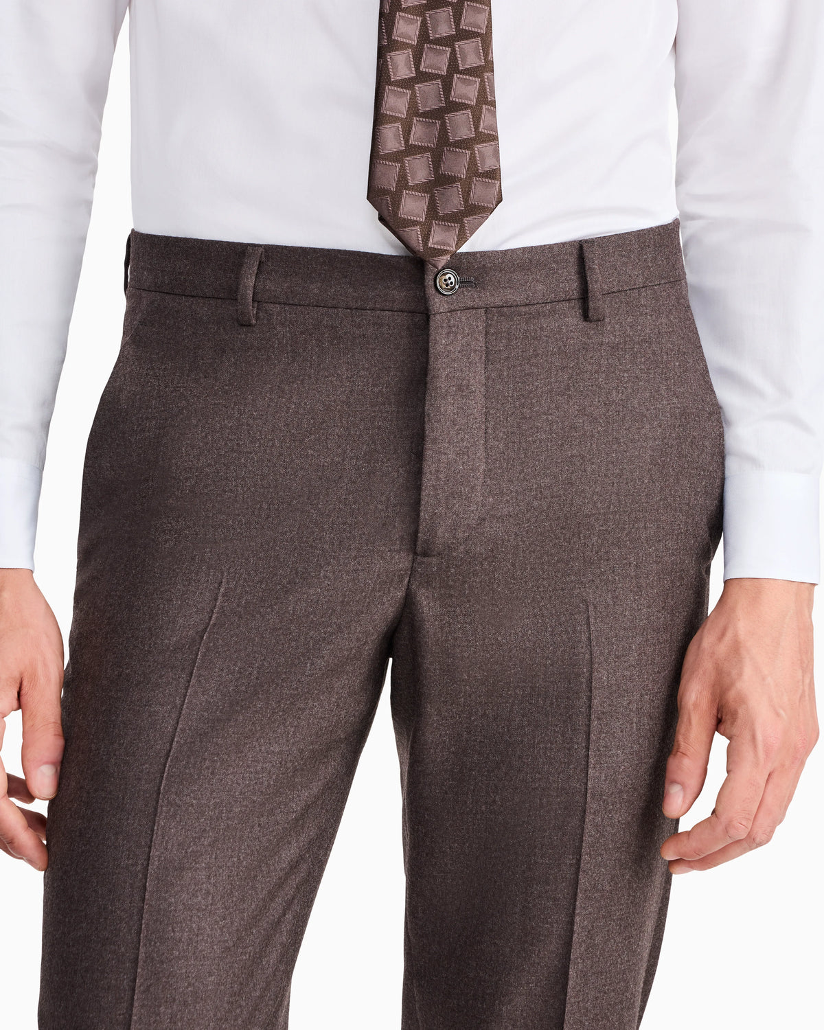 Slim-fit suit Soho in virgin wool flannel with peak lapels