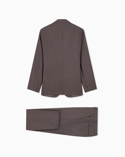 Slim-fit suit Soho in virgin wool flannel with peak lapels