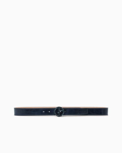 Plate belt in leather