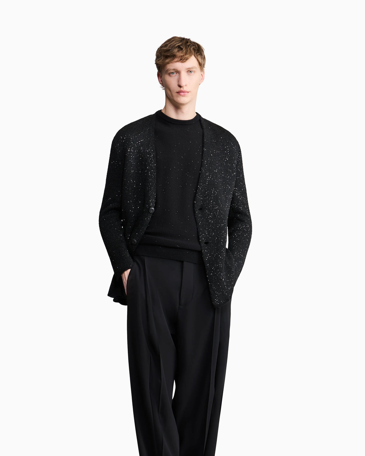 Oversized sweater Giorgio's cashmere and silk reverse stitch