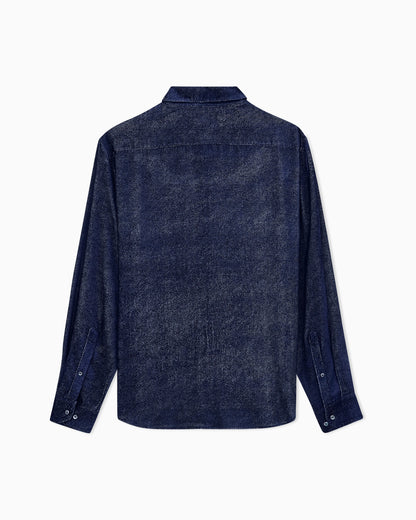 Shirt silk-blend devoré velvet twill design