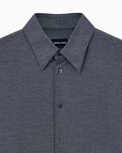 Shirt regular fit in micro jacquard cotton jersey