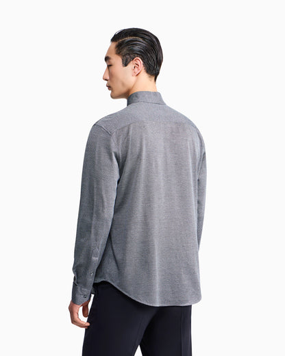 Shirt regular fit in micro jacquard cotton jersey