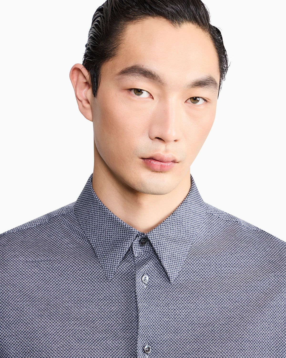 Shirt regular fit in micro jacquard cotton jersey