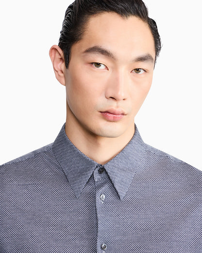 Shirt regular fit in micro jacquard cotton jersey