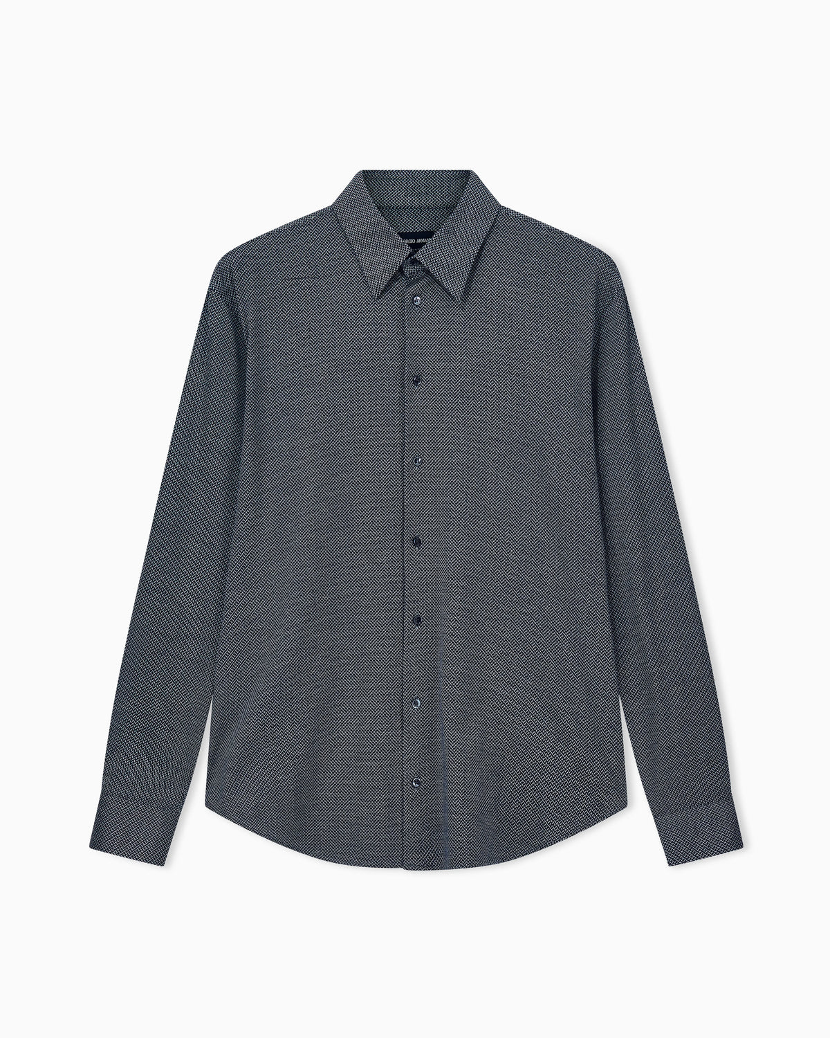 Shirt regular fit in micro jacquard cotton jersey