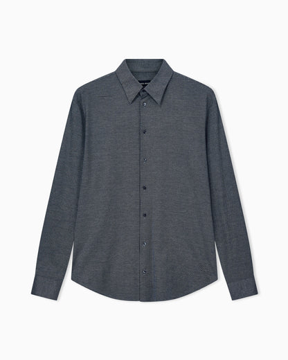 Shirt regular fit in micro jacquard cotton jersey