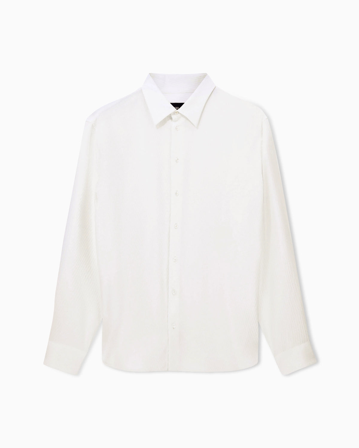 Shirt regular fit in viscose and silk diagonal cloque weave