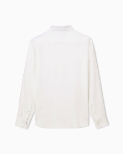 Shirt regular fit in viscose and silk diagonal cloque weave
