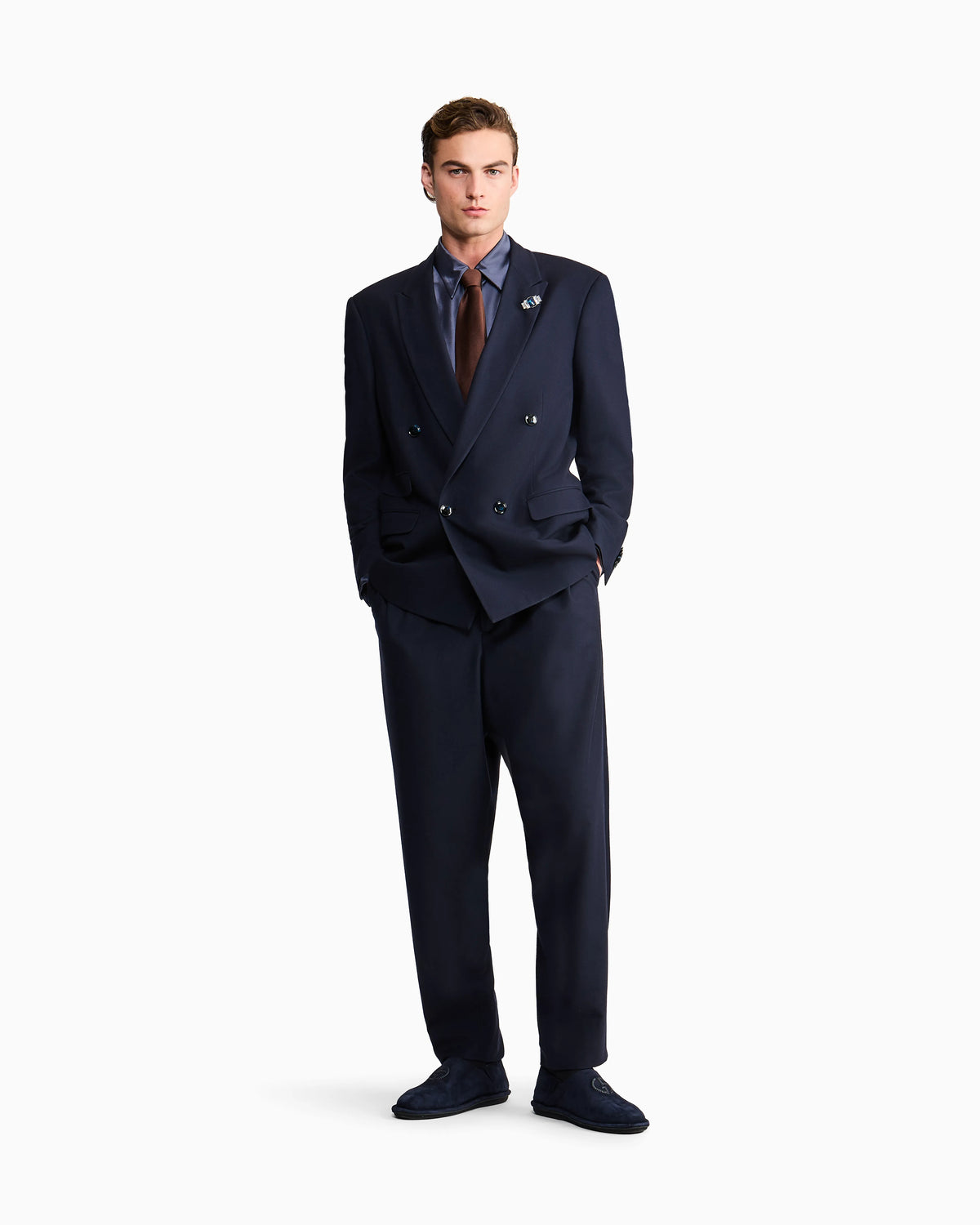 Shirt regular fit in yarn-dyed viscose and silk poplin