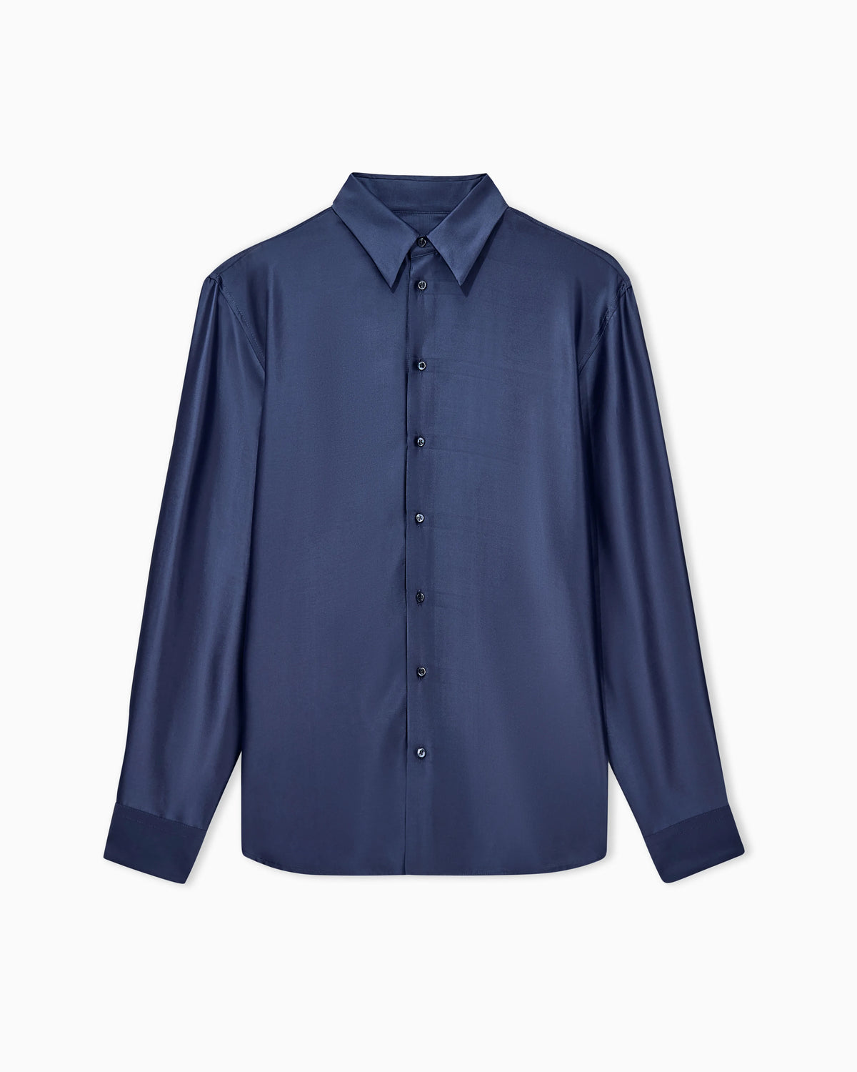 Shirt regular fit in yarn-dyed viscose and silk poplin