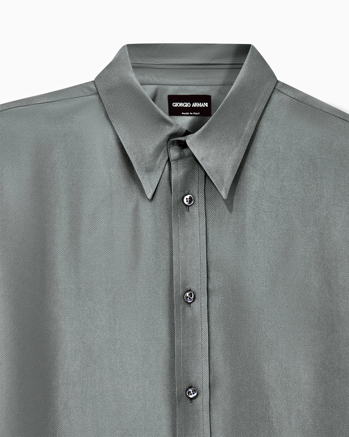 Shirt regular fit in iridescent yarn-dyed silk twill