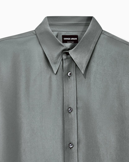 Shirt regular fit in iridescent yarn-dyed silk twill