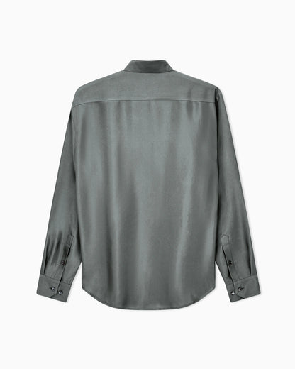 Shirt regular fit in iridescent yarn-dyed silk twill