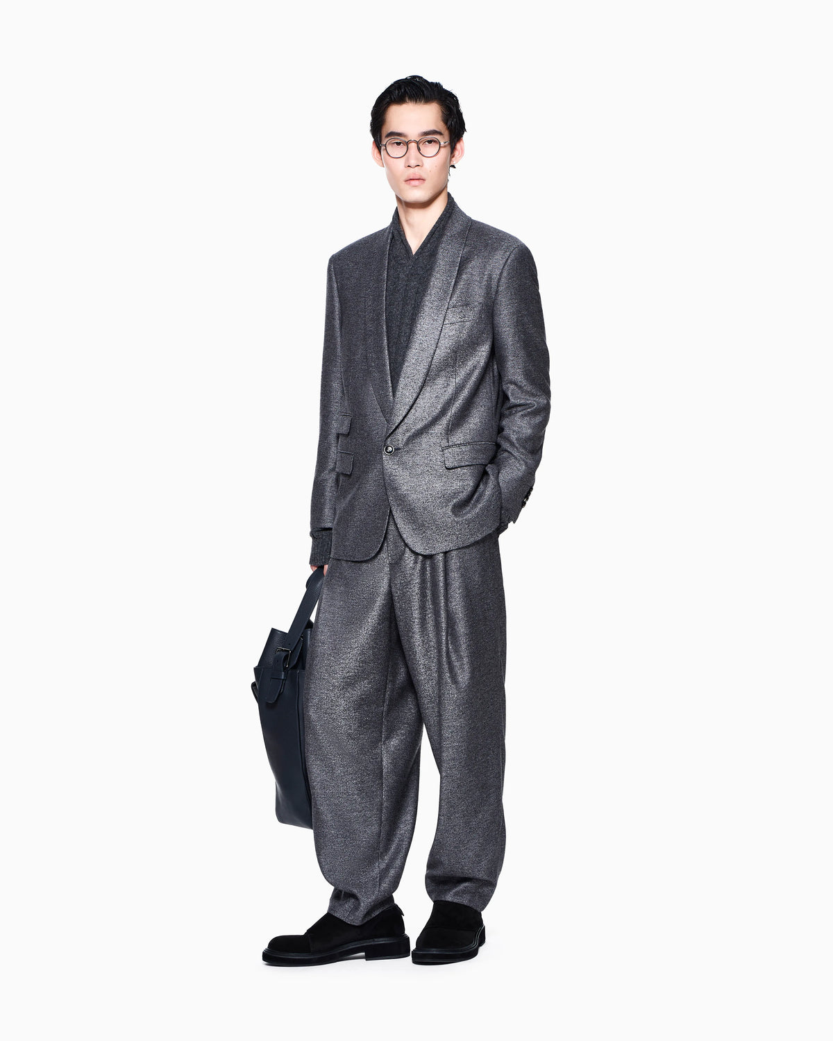 Oversized suit Heritage in cashmere and silk jacquard