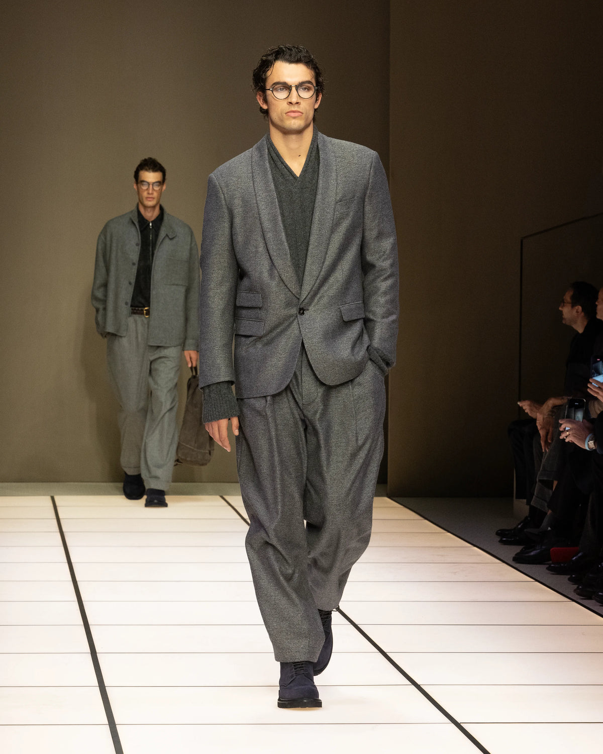 Oversized suit Heritage in cashmere and silk jacquard