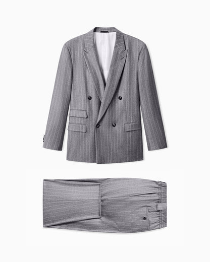 Oversized suit Heritage in jacquard pinstripe virgin wool