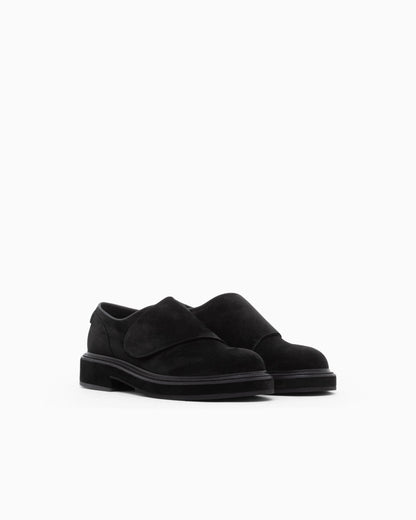 Slippers in suede with leather lining and rubber sole