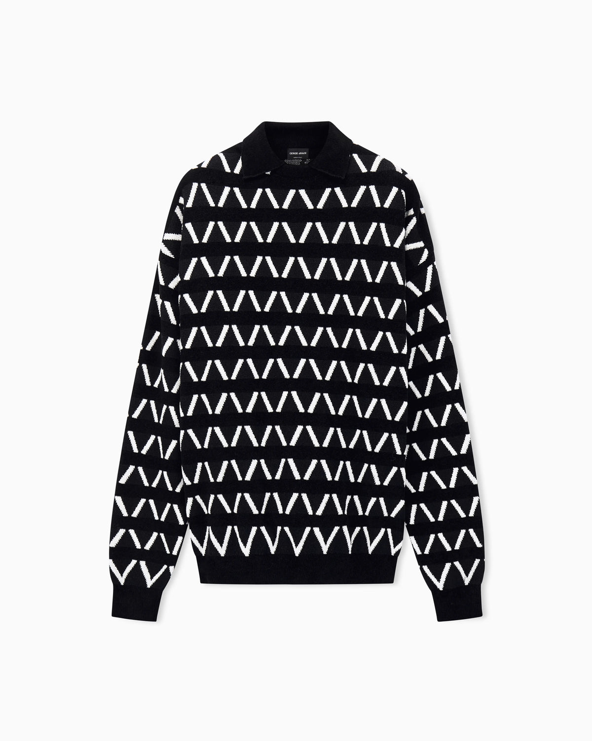 Sweater oversized jacquard in virgin wool and viscose