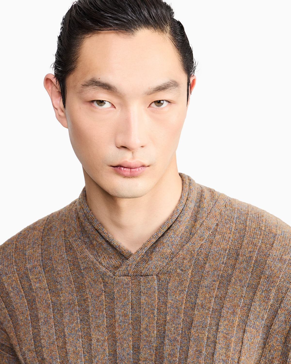 Sweater regular fit in wool with large rib stitch