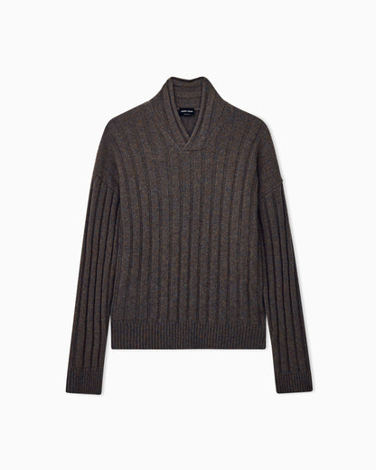 Sweater regular fit in wool with large rib stitch