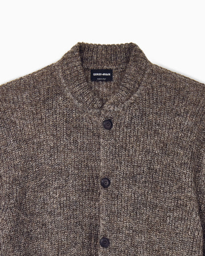 Cardigan regular fit mohair wool in half cardigan stitch