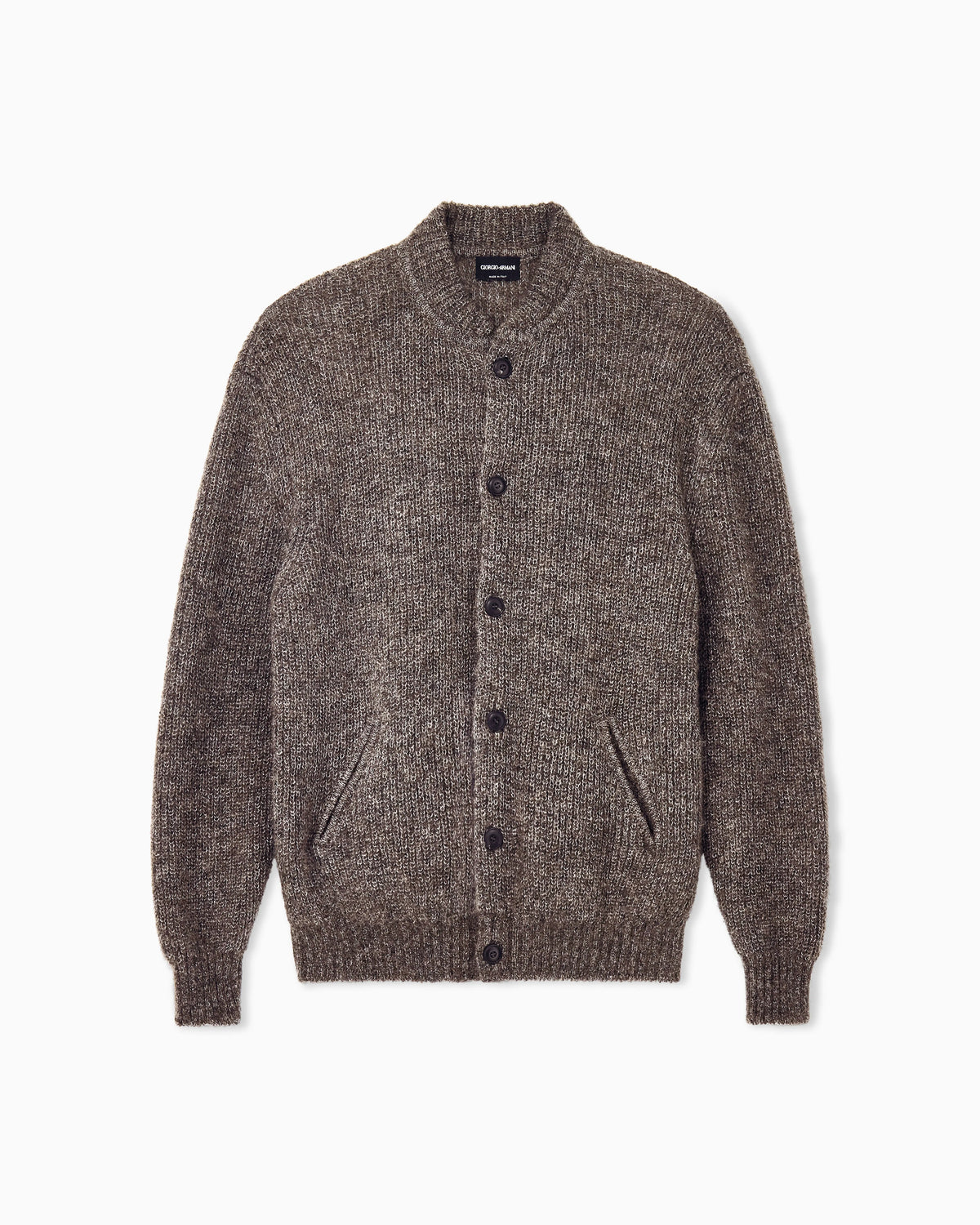 Cardigan regular fit mohair wool in half cardigan stitch