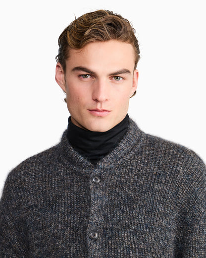 Cardigan regular fit mohair wool in half cardigan stitch