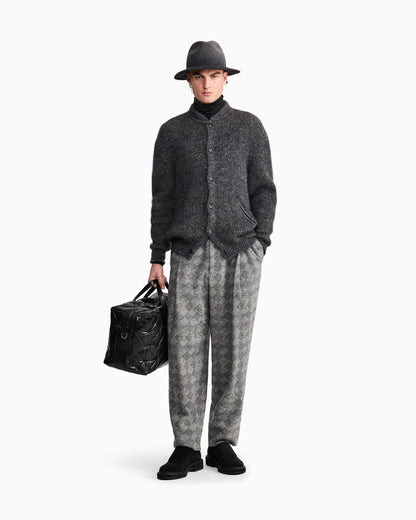 Cardigan regular fit mohair wool in half cardigan stitch