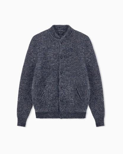 Cardigan regular fit mohair wool in half cardigan stitch