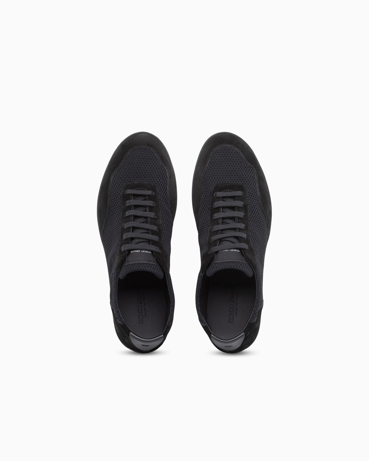 Sneakers in suede and mesh with leather and a rubber sole
