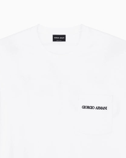 Cotton interlock jersey T-shirt with lettering on the back