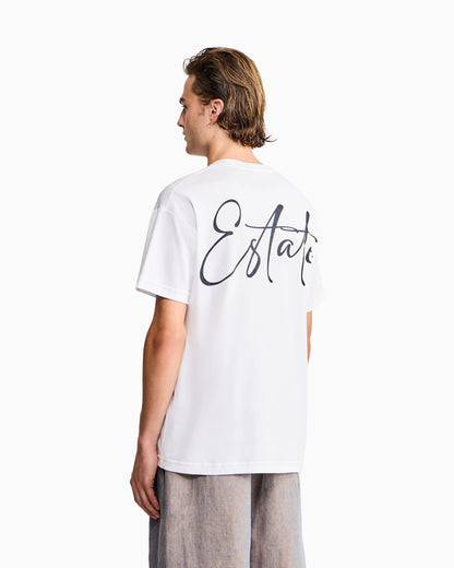 Cotton interlock jersey T-shirt with lettering on the back