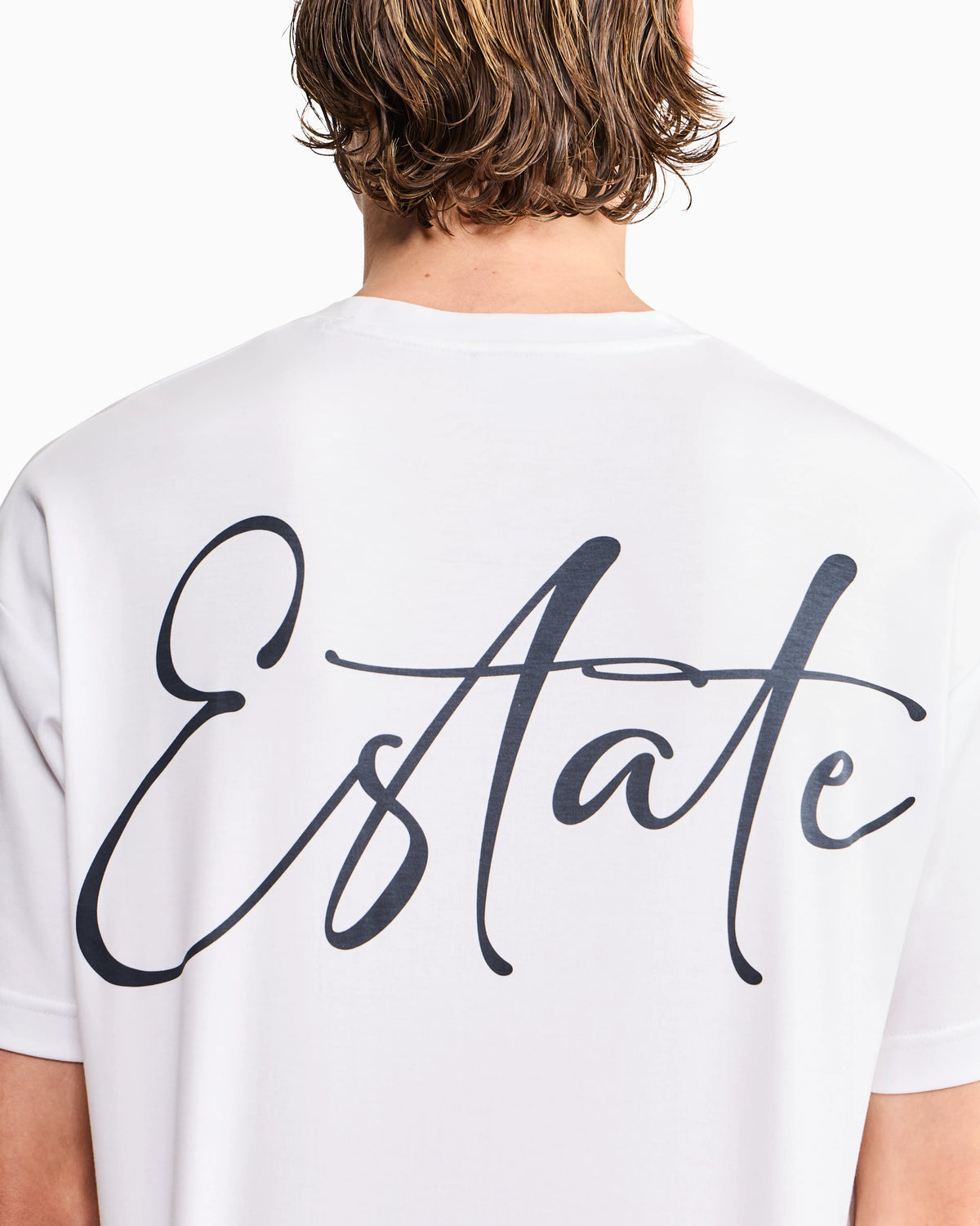 Cotton interlock jersey T-shirt with lettering on the back