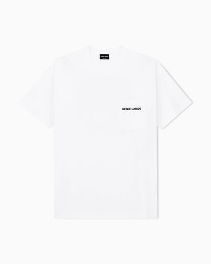 Cotton interlock jersey T-shirt with lettering on the back