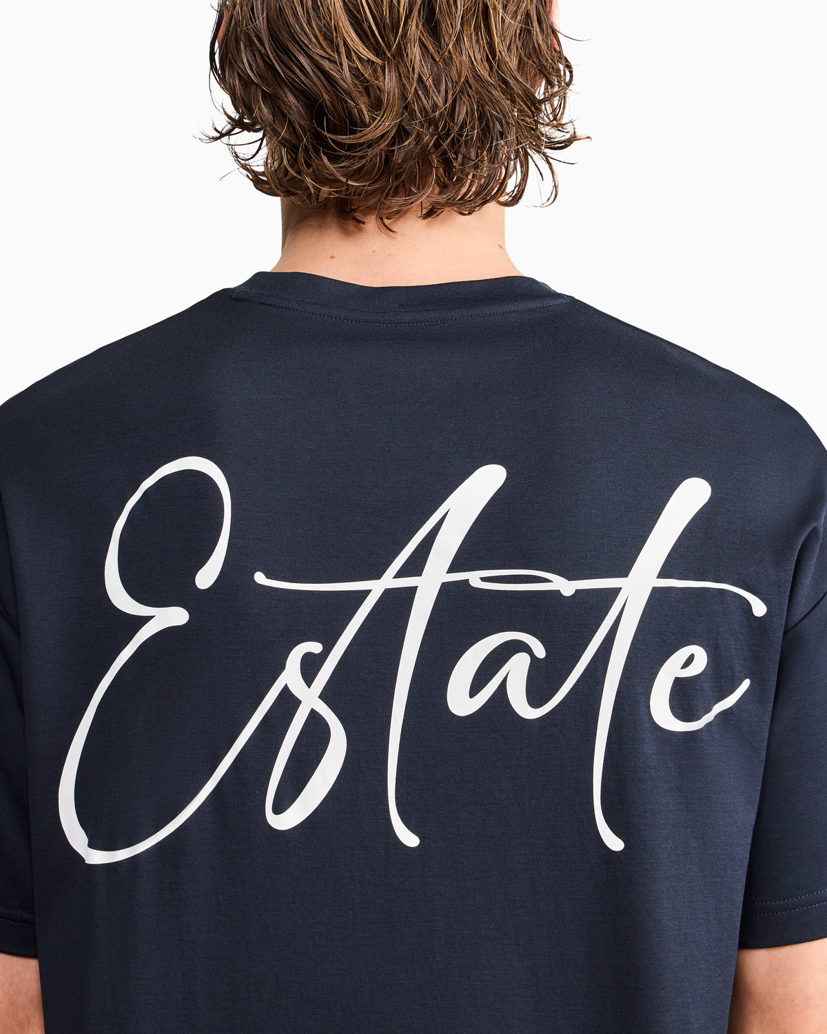 Cotton interlock jersey T-shirt with lettering on the back