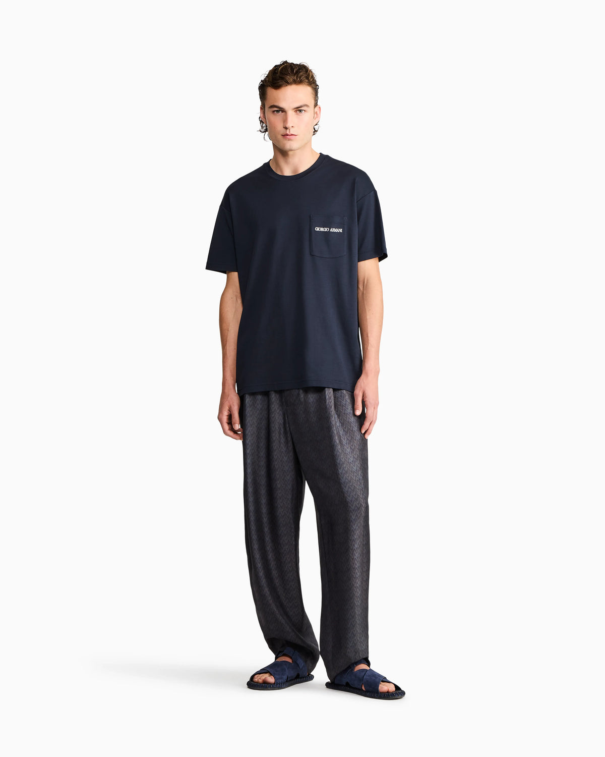 Cotton interlock jersey T-shirt with lettering on the back