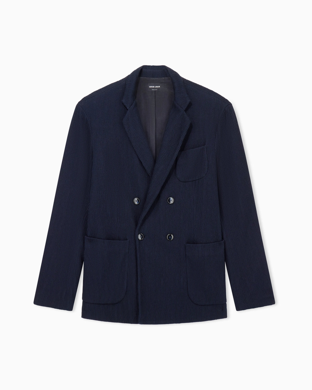 Double-breasted jacket seersucker jersey