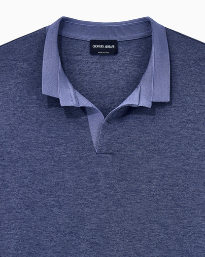 Polo shirt regular fit in cotton silk and cashmere jersey